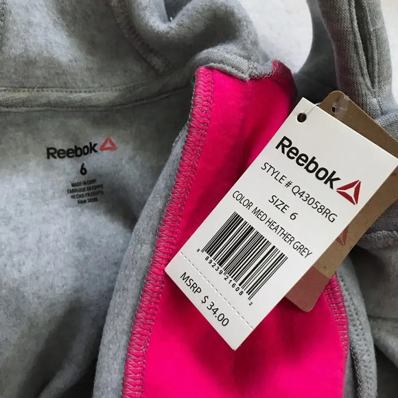 Reebok NWT Performance Pullover Hoodie Girls 6 - Picture 6 of 8